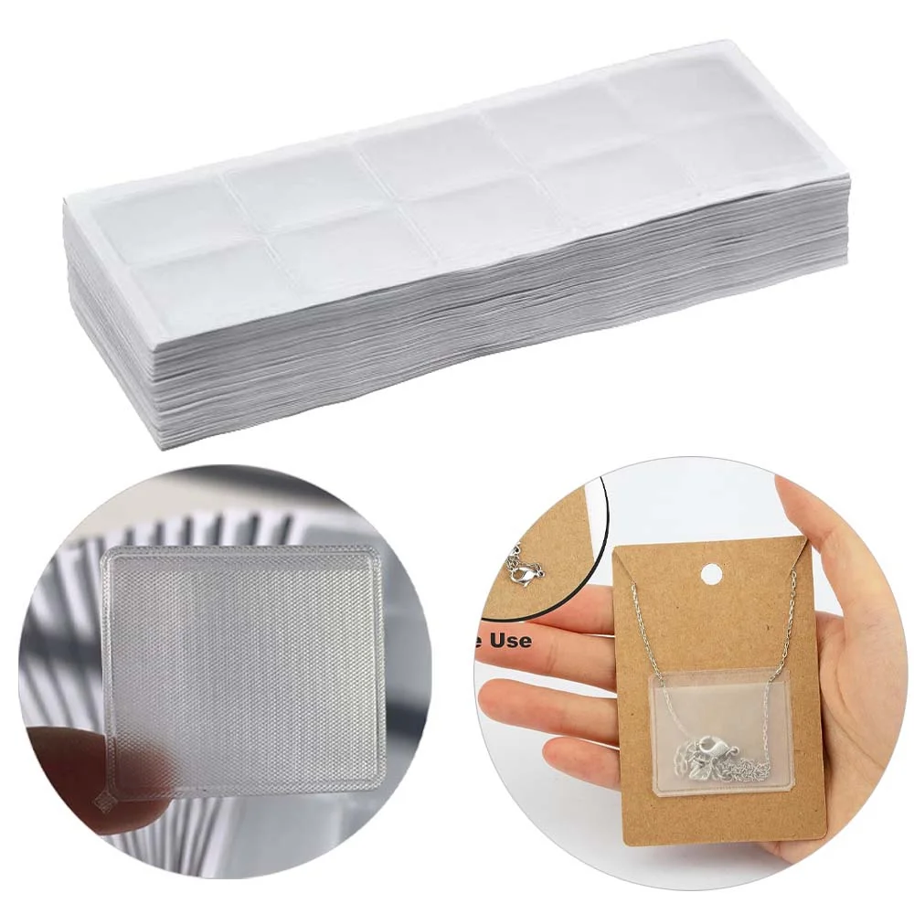 10/50pcs Necklace Chain Adhesive Pouch For Display Cards Pocket Bag