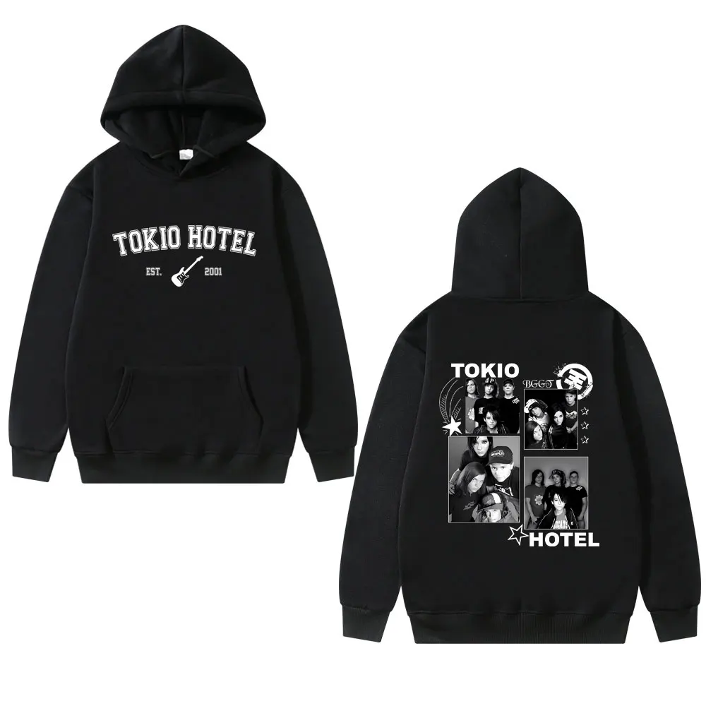 

Rock Band Tokio Hotel Ets 2001 Back Double Sided Print Hoodie Beyond The World Tour 2023 Sweatshirt Men Vintage Gothic Hoodies