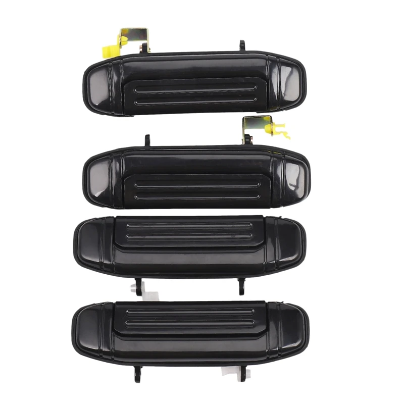4pcs Car Front Rear Outer Door Handle Black For Mitsubishi Pajero