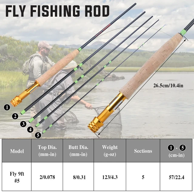 Sougayilang Fly Fishing Rod 2.7m 9ft Ultralight Carbon Fiber Fly Rods 5/6  Max Drag 8kg for Freshwater Salmon Bass Pike Pesca - AliExpress