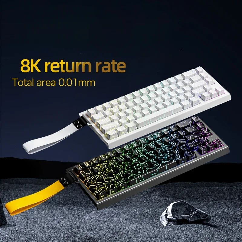 자기식 기계식 키보드 8K 저지연 E-스포츠 게이밍 키보드 RGB 0.01mm RT 정확도 PC 액세서리 선물
