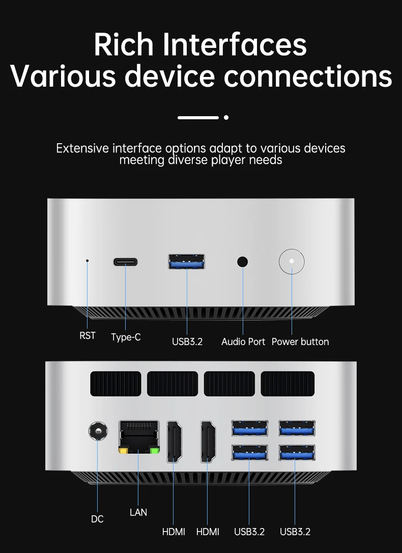Topton D19 Gaming Mini PC AMD Ryzen 7 7840HS 8 Core 16 Thread USB4 ...