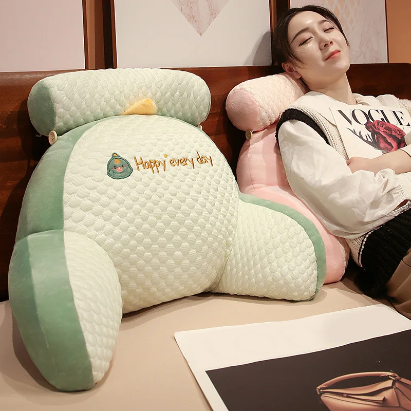 

Triangular Solid Color Lumbar Support Pillow Bedside Soft Large Backrest Waist Cushion Dormitory Bed Back Cushion Office Pillow