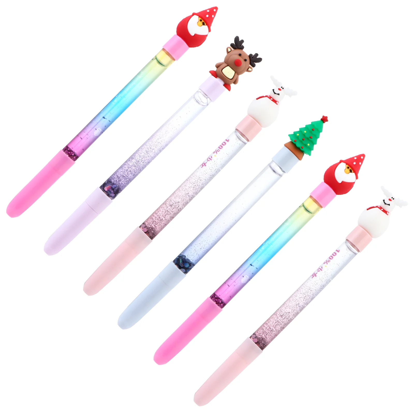 

6 Pcs Christmas Gel Pen Pens Design Fountain Festival Ink Xmas Theme Plastic Presents