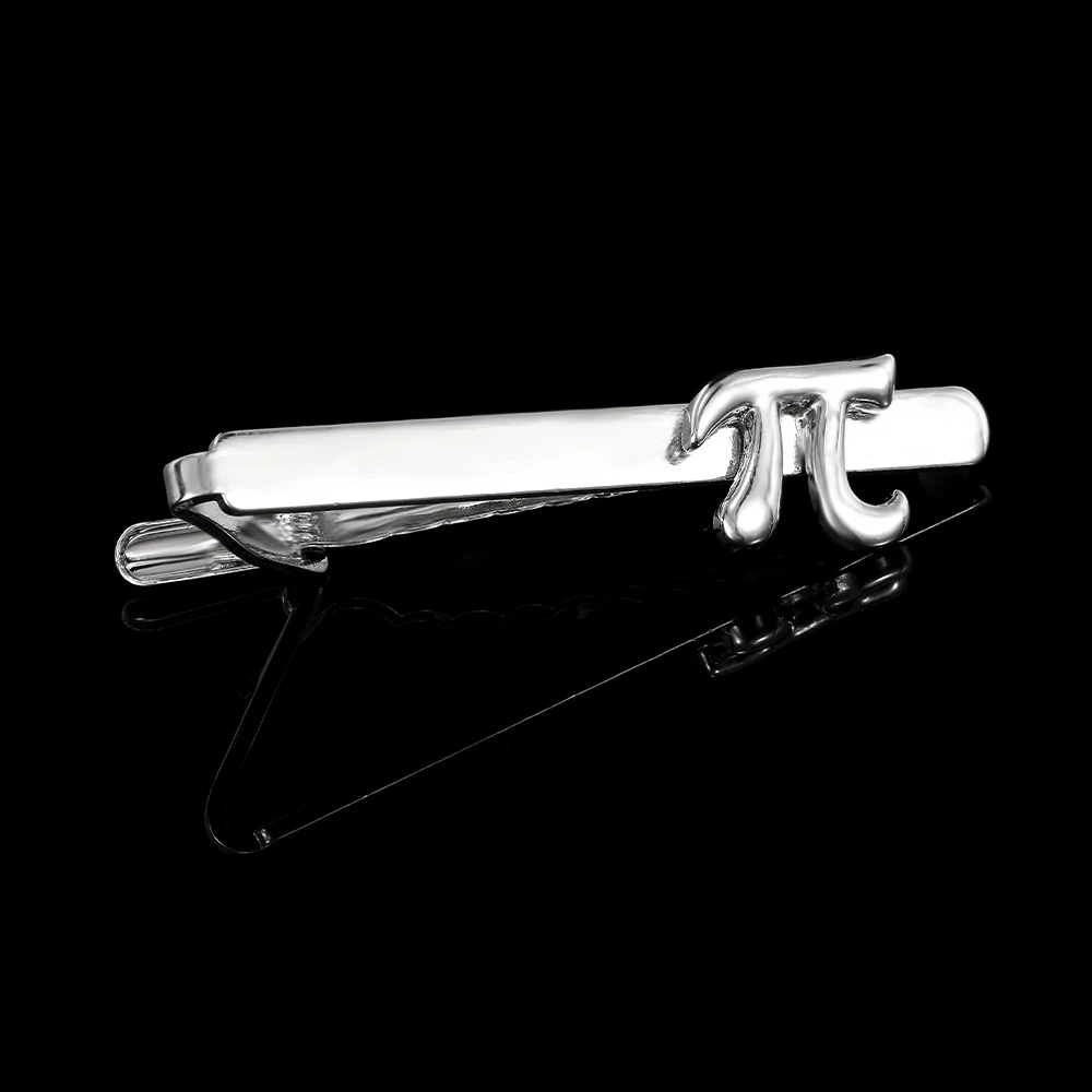 재미 있은 남자 파이 기호 π 모양의 커프스 단추 및 타이 클립 세트 학교 개학 시즌 교사의 날 보석 선물