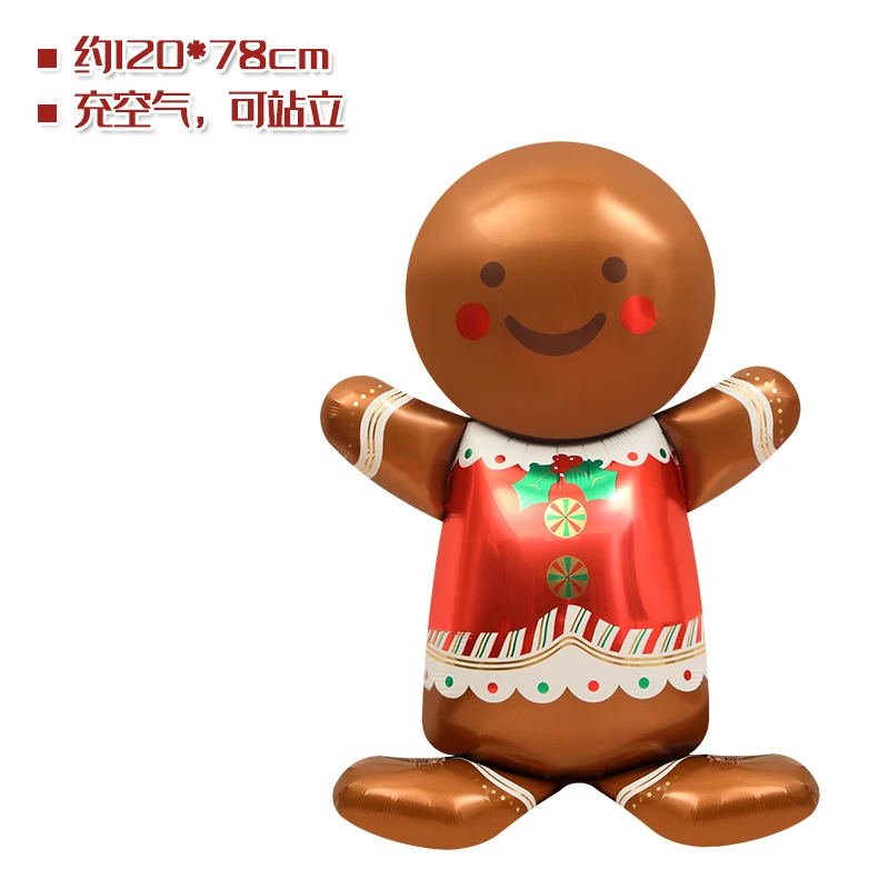 thumbnail image 1 of (1 pieza) Accesorios de decoración para fiestas navideñas, accesorios para fotos, juguetes, globo grande 4D de pie con forma de reno de Papá Noel, árbol de Navidad, dibujos animados, globo de película, 1 of 5