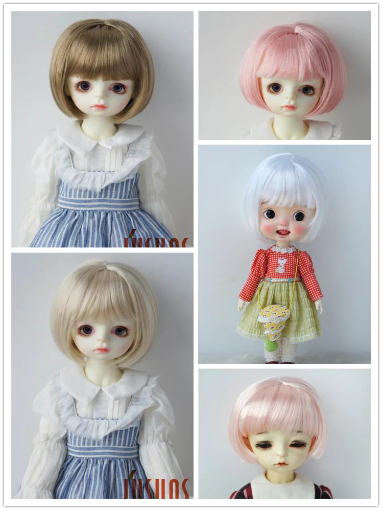 

JD244 1/8 1/6 1/4 1/3 короткий BoBo BJD синтетический мохеровый парик OB11 YOSD MSD SD Blythe аксессуары для волос для размеров от 5 до 6 дюймов до 9-10 дюймов