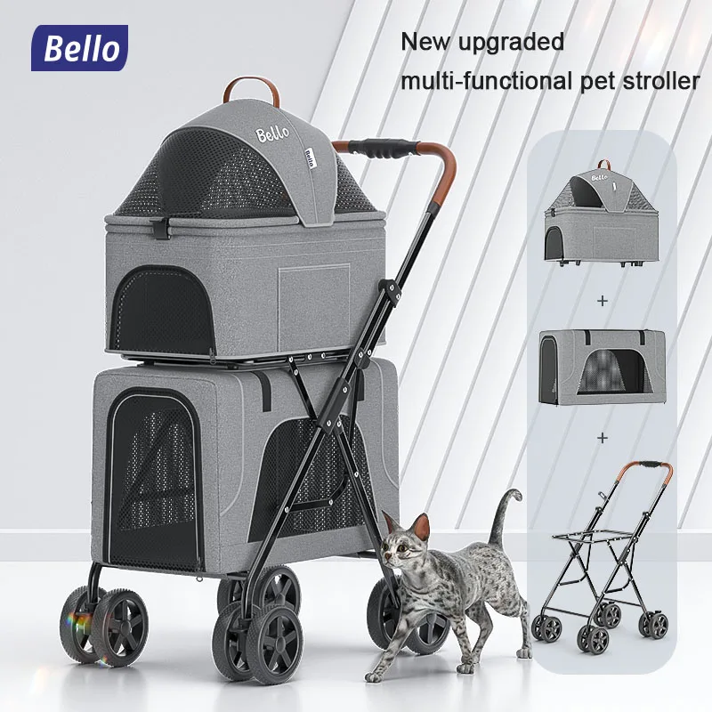 BelloStroller3in1StrollerDoubleDeckerTrolleyFoldingStroller