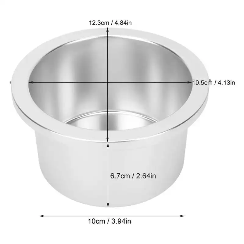 4.13in Wax Heat Machine Replacement Pot Aluminium Alloy Heating Quickly Evenly Replacement Wax Warmer Inner Pot Silver 4