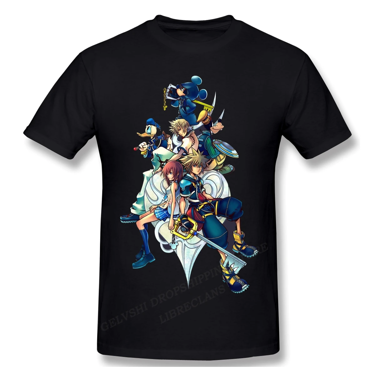 Kingdom Hearts T Shirt Uomo Donna Moda T-Shirt Bambini Hip Hop Top Tee Ragazzi Ragazza Tees Maglietta Di Cotone Manga Kingdom Hearts Tshirt