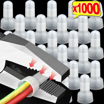 1000/100Pcs Closed End Crimp Caps CE-2X Electrical Wire Cable Closed Line Cap Terminal Cable Connector Set Nylon Pacifier Shape