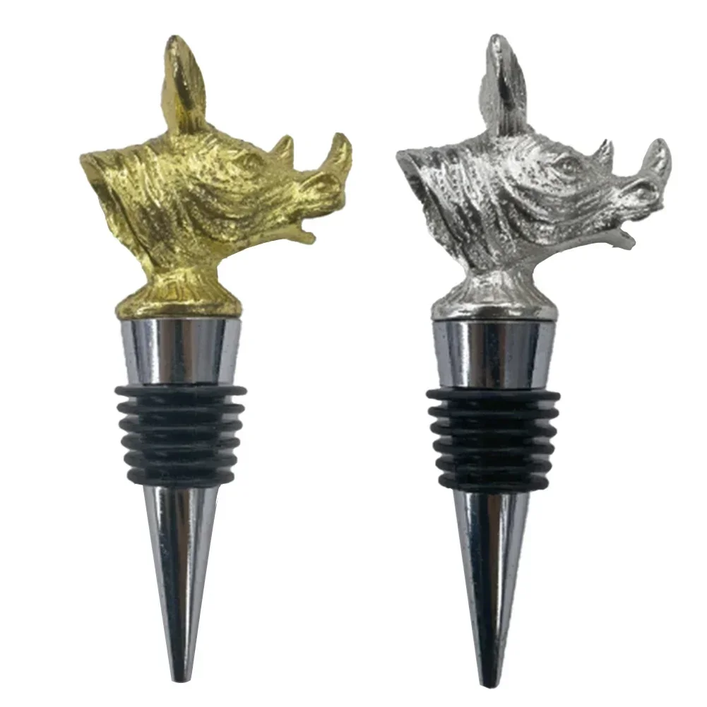 Lightweight Rhinoceros Head Shape Glass Bottle Stoppers Wine Spout for Preserving Your Wine Perfect for Parties and Home Decor