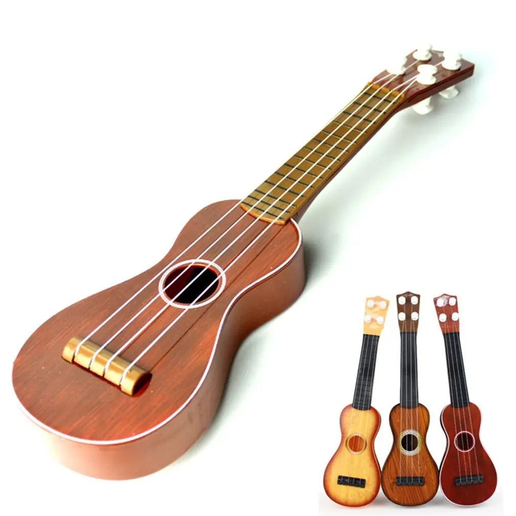 

14.5 inch Ukulele Beginner Hawaii 4 String Nylon Strings Guitar Musical Ukelele Toy for Children Kids Girl Christmas Gift Random