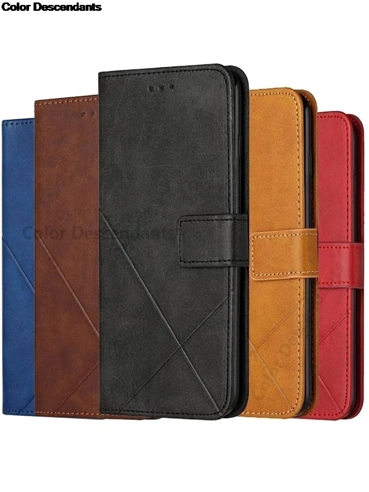 Leather Wallet Flip Phone Case with Card Slot and Book Cover Design