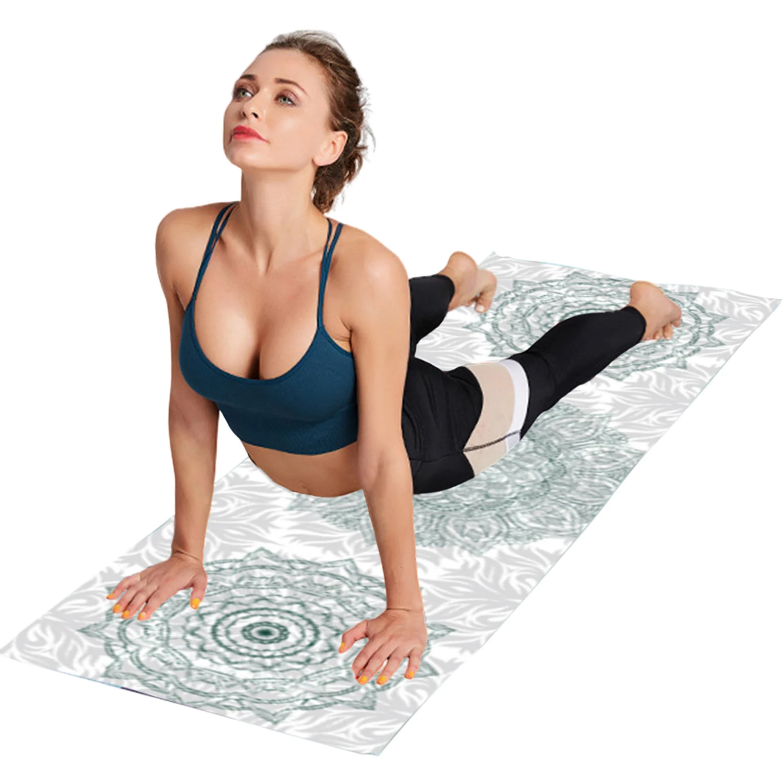 

Non Slip Hot Yoga Mat Towel Absorbent Microfiber Long Yoga Mat Towel for Gym Bikram Pilates Yoga SEC88