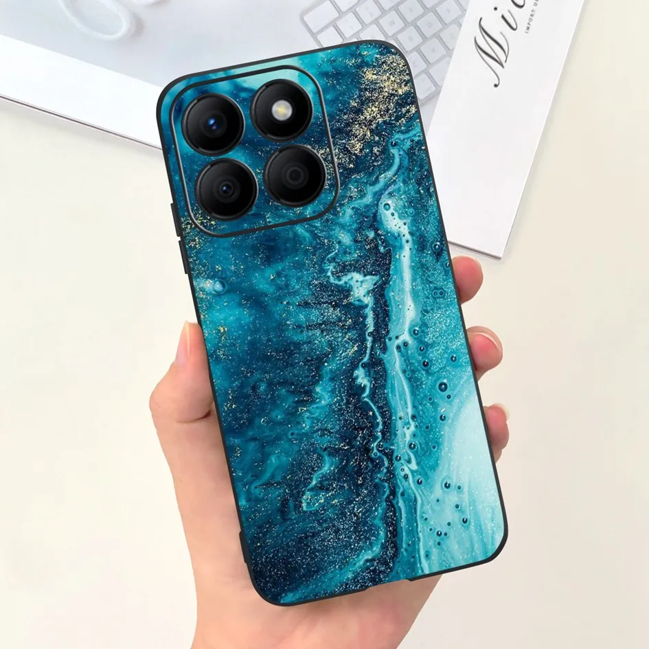 Stylish Floral Moon Soft Silicone Case - Artistic Back Cover
