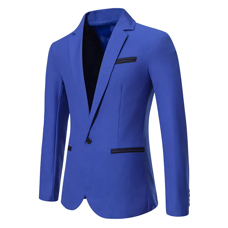 

2024 Spring Solid Color Blazers for Men Fashion Wedding Groom Dress Coat Casual Business Suit Jacket Streetwear Social Jacket