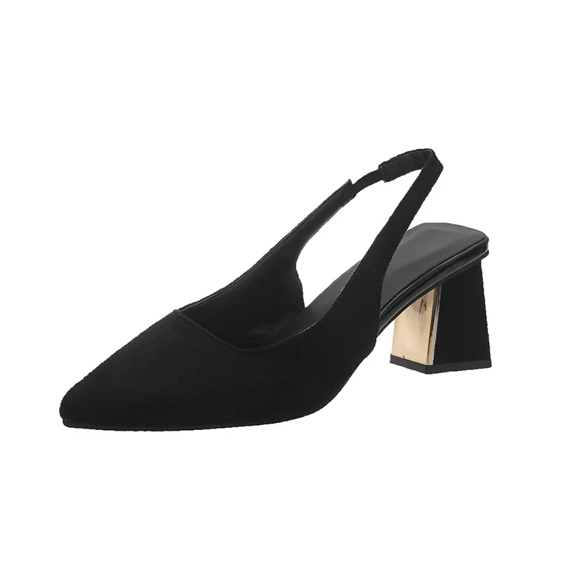 2025 Brand Women Shoes Spring New Quality Women's Pumps Fashion Pointed Shallow Pumps Office Lady Shoes Trend Mid-heel Sandals 6
