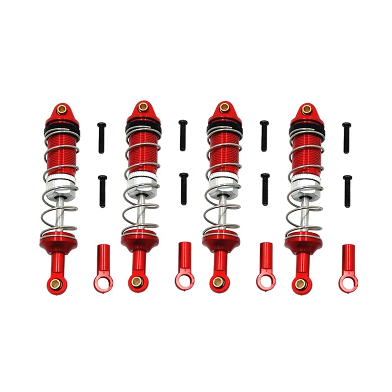 4pcs Metal Upgrade Spring Shock Absorbers for High-Speed 1:16 RC Car