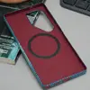 S25ultra Strong Mganetic Slim Armor Case For Magsafe Metal Len Carbon Fibre Patterned PC Cover For Samsung Galaxy S25 Ultra Plus 6