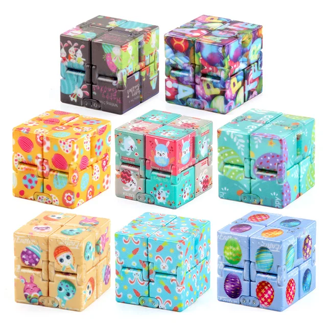 Easter Antistress Infinity Cube Bunny infinite Cube Hand Endless Flip Cubic Puzzle Figets Toy Decompression Reliever Kids Gift 2