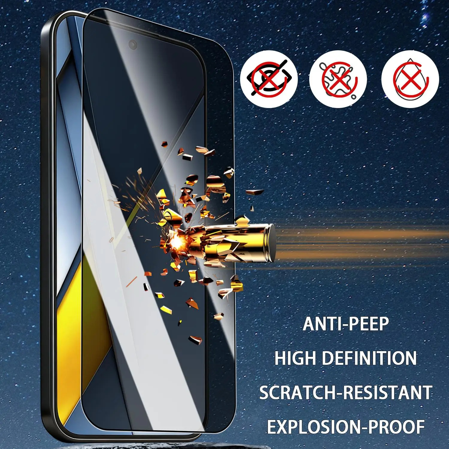 Premium Anti-Spy Privacy Tempered Glass Screen Protector with Easy Installation
