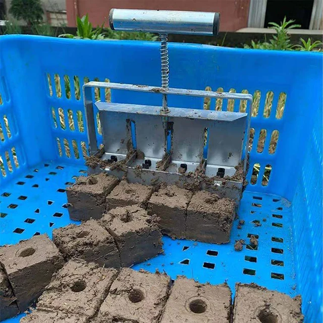 Kézi Talaj Blokkoló Egy/Kettős Soros Talajblokk Készítők Rozsdamentes Acél Mikro Palánták Óvodai Szerszámok Kerti Kellékek - Image 3