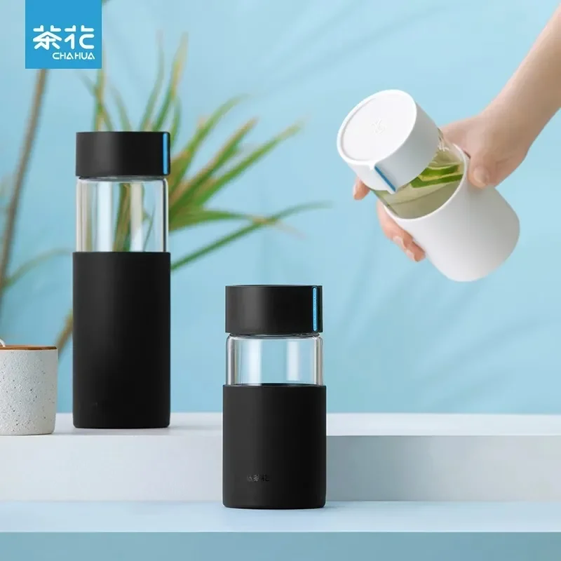 

CHAHUA Glass Water Cup Men And Women High Beauty Glass Cup High Temperature Resistant Portable And Durable Coffee Office Tea Cup