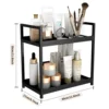 2 Tier Under Sink Organizer Sliding Cabinet Basket Organizer Storage Rack with Hooks Hanging Cup Bathroom Kitchen Organizer New 6