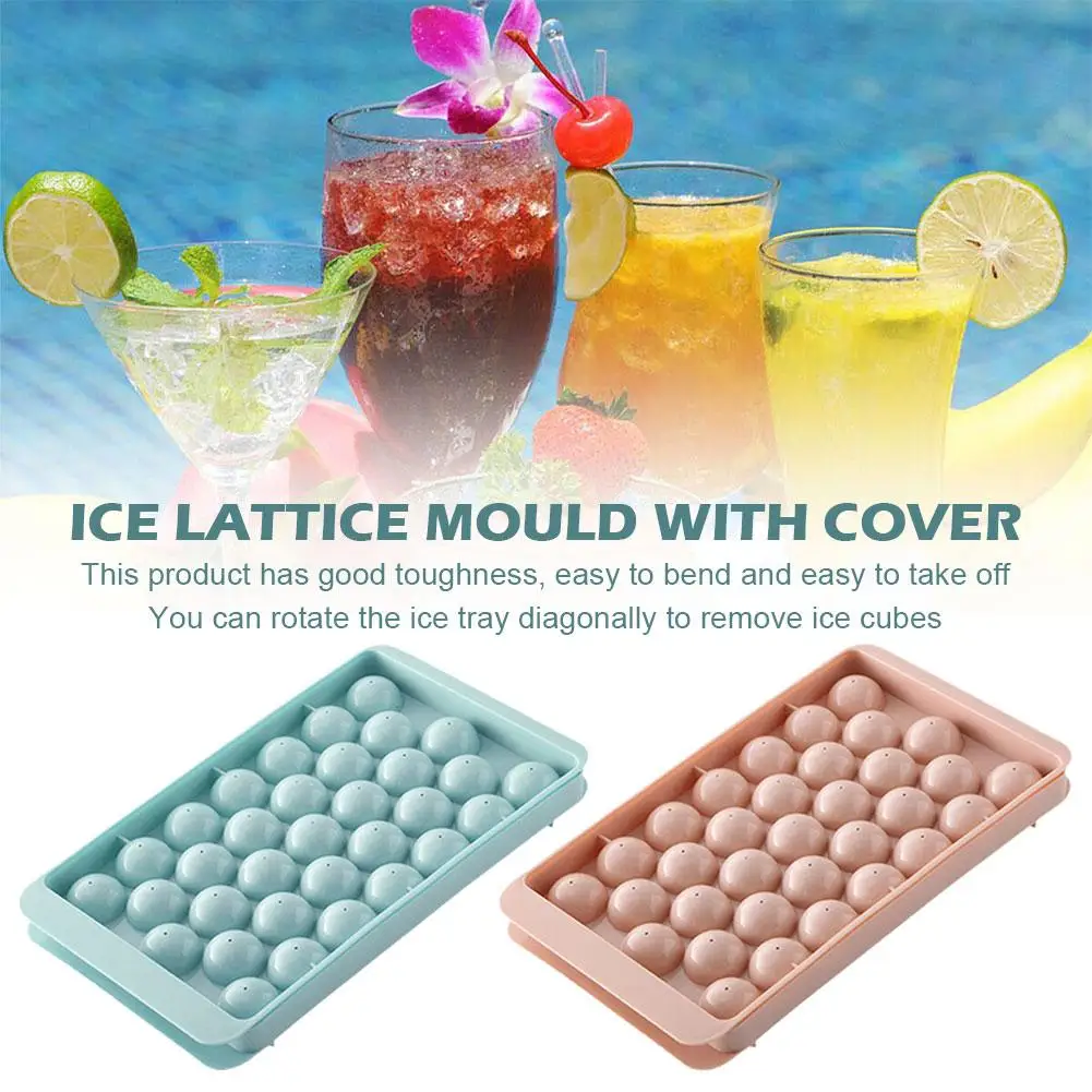 33 Grids Ice Cube Mold Round Reusable Ice Cube Maker Silicone Ice Cube Tray  Forms Food Grade Mold for Whiskey Cocktail