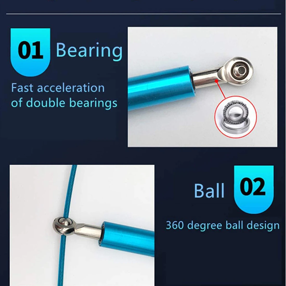 Jump Rope 360&deg; Swivel Ball Bearing Adjustable steel coated rope Aluminum Anti Skipping Handle Fitness Training