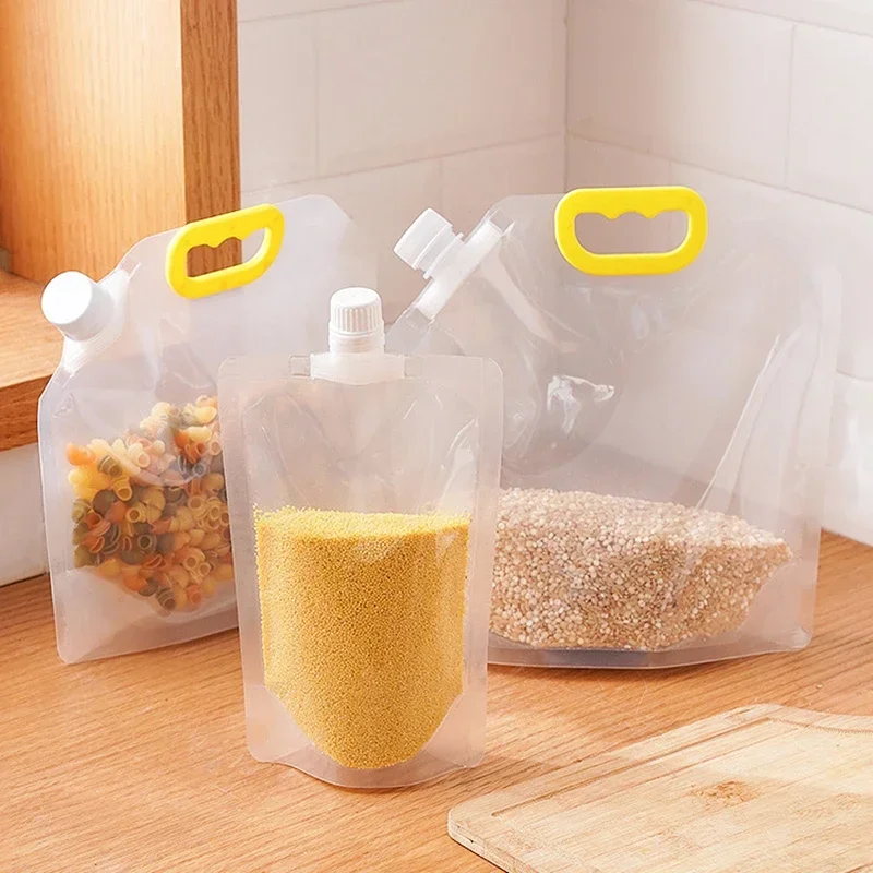 5/10 PCS Storage Bags for Cereals Organizer Kitchen(Empty) 0.5/1.5L with  Funnel Storage Organizer Moisture-Proof Insect-Proof - AliExpress
