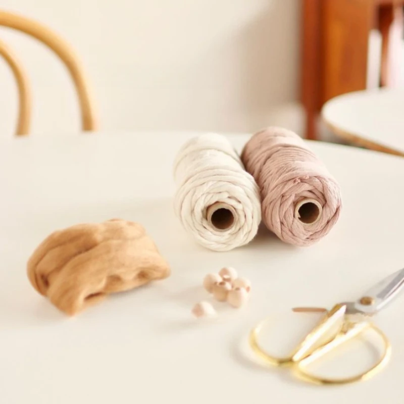 4mm X 80m Single Strand Macrame Cord Handmade Decorations Softer Natural Cotton DIY Plant Hanger Craft Knitting Cord Rope