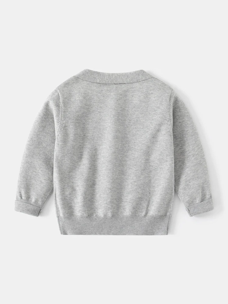 Autumn Children Baby Knitwear For Boys Girls Kids Solid Color Knitted Sweaters Cardigans Outwear Clothes D174
