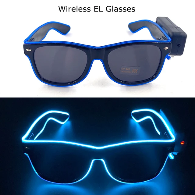 Rave Accessories Light Up El Wire Rave Glasses Glow Wayfarer