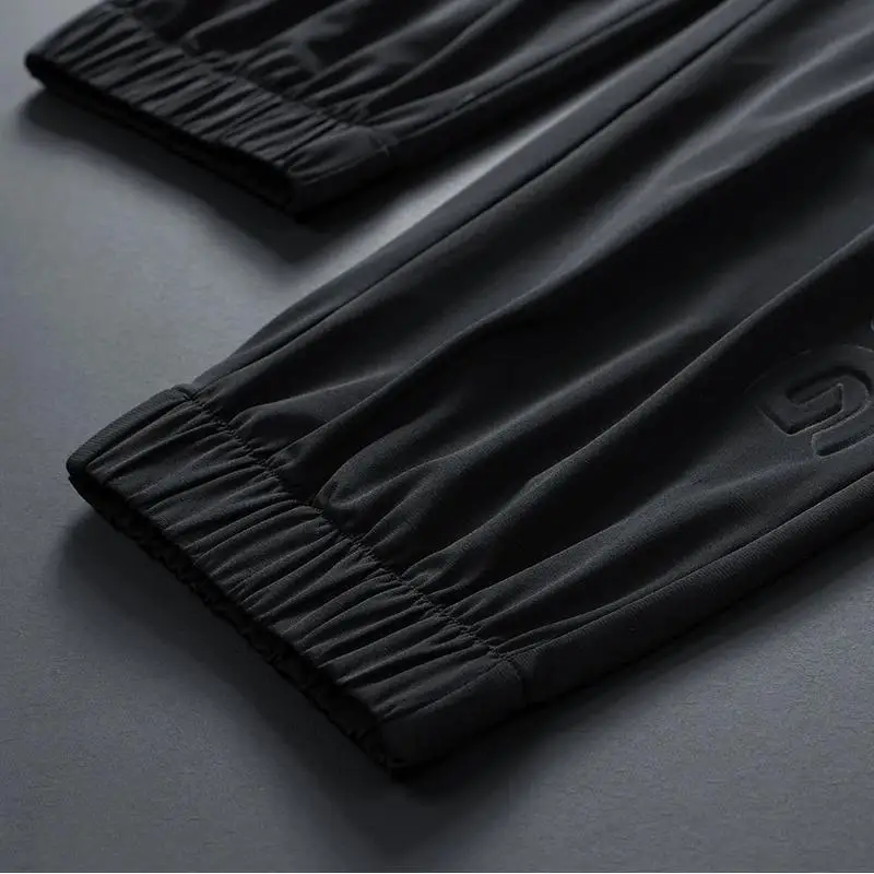 Men Pants Ice Silk Elastic Plus Size 6XL 7XL 8XL Quick Dry Summer Beach Thin Breathable Home Trousers Brand Stretch Lightweight casual pants