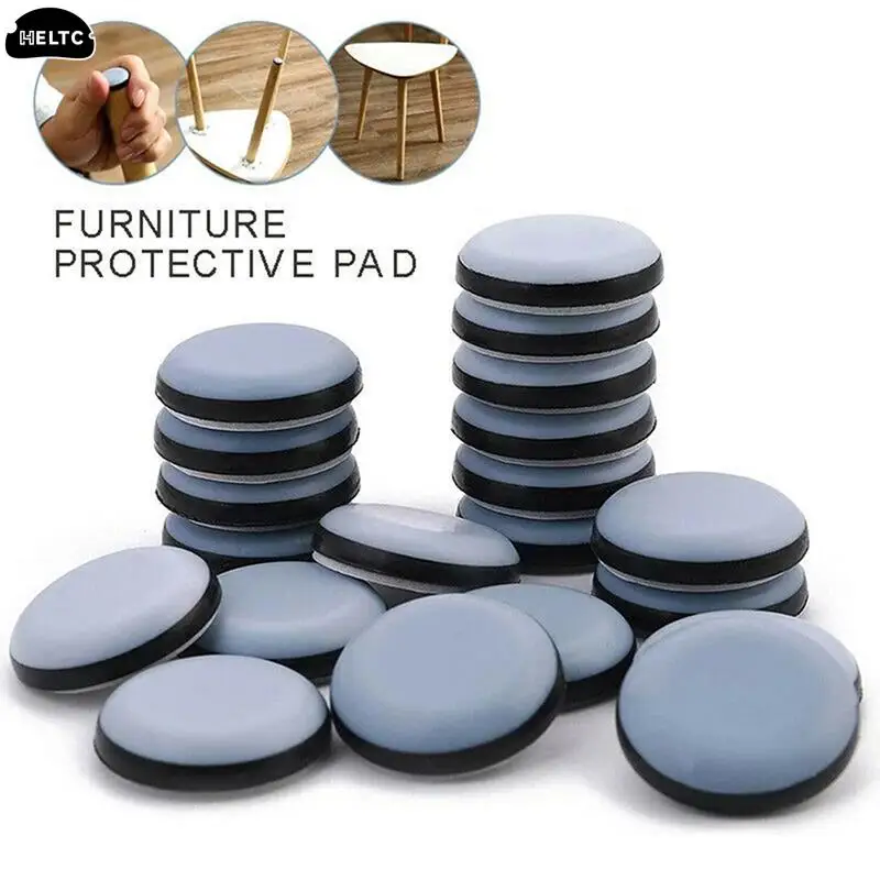 4/8Pcs Furniture Sliders Pads Sliding Block Table Chair Leg Mat Floor Protector For Hardwood Rug PTFE Furniture Legs
