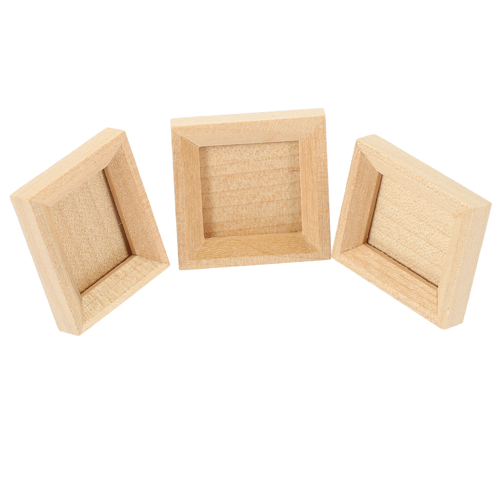 

3 Pcs Dollhouse Photo Frame Decorative Wooden Picture Frames for Crafts Toy Room