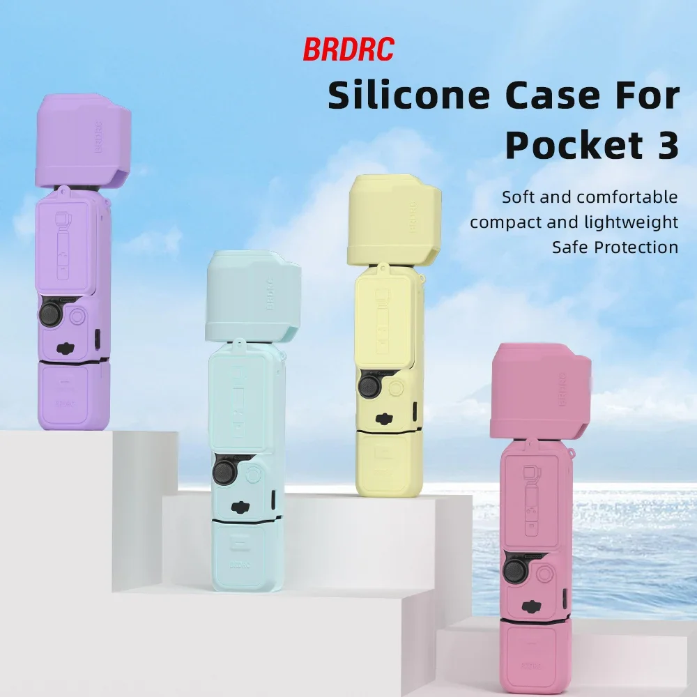 Description Picture 2 of itemBRDRC Silicone Case for DJI Pocket 3 Camera Anti-Scratch Gimbal Camera Protective Cover with Rope Camera Accessories