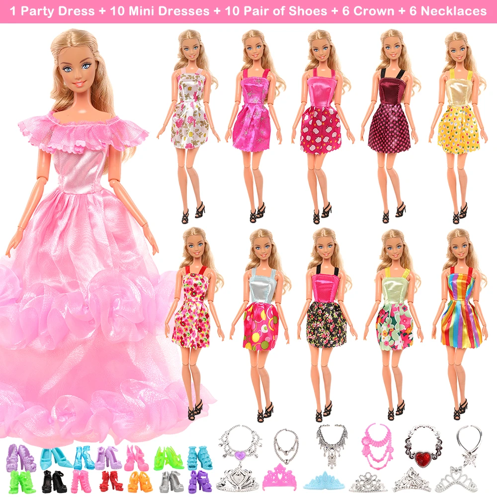 Vestido de princesa de alta calidad, vestidos de fiesta para muñeca Barbie,  prendas de vestir diarias, vestido largo grande, juguetes para niñas,  regalo de cumpleaños| | - AliExpress