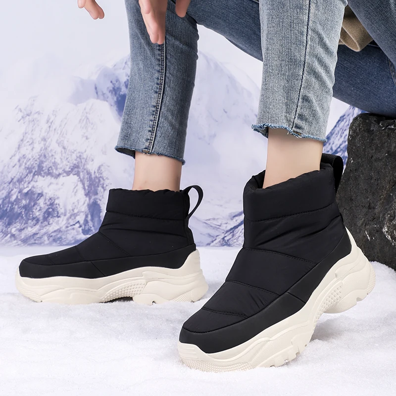 STRONGSHEN Women Boots Waterproof Keep Warm Slip On Snow Boots Women NonSlip Platform Ankle Boots Botas Femininas Botas De Mujer