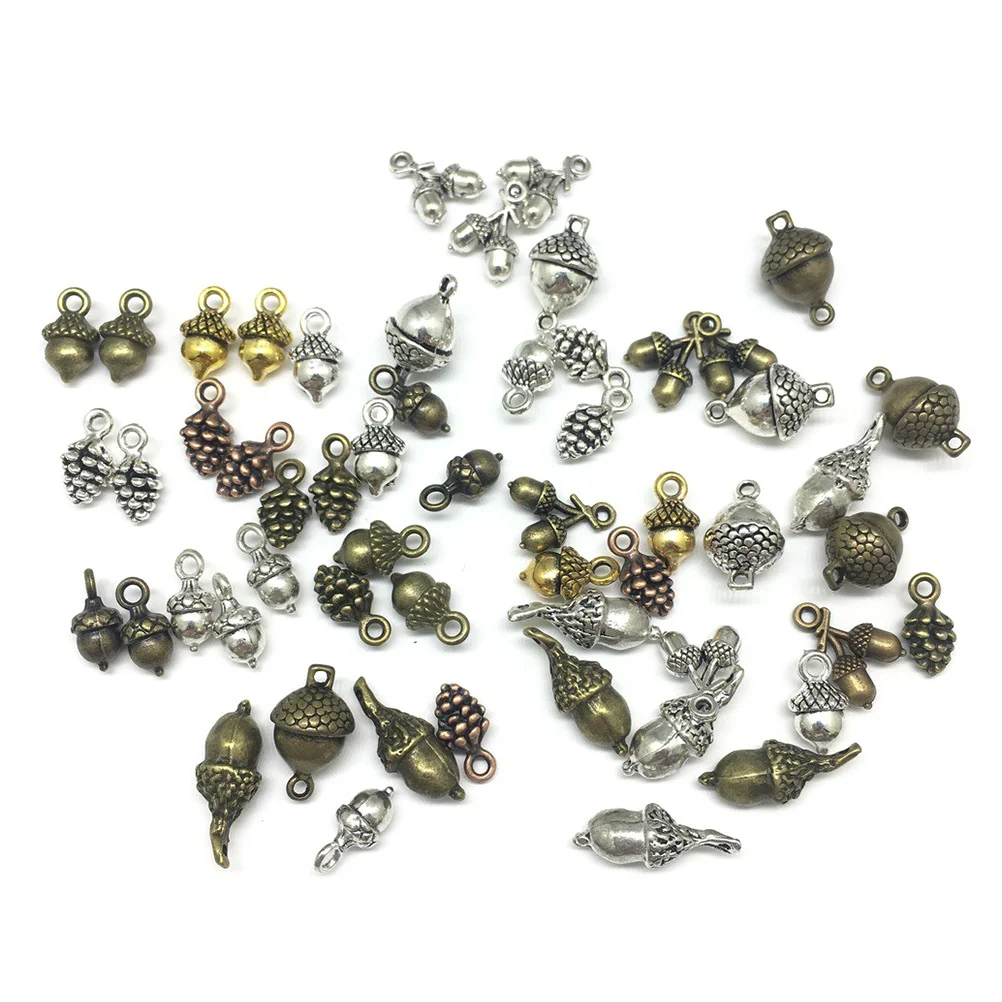 

50 Pcs Jewelry Making Charms Cone Pine Alloy Cones Jewelry Making Findings Accessory