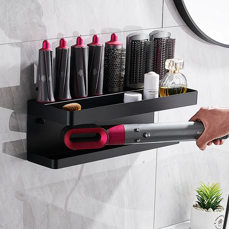 Hairdryer Holder Wall Mount Suitable For Dyson Airwrap Shelf Dryer And Hair Curler Holder Storage Rack Bathroom Organizer FR2002 hair dryer holder hair tool holder storage rack bathroom storage shelf storage shelf bathroom shelf bathroom accessories bathroom corner shelf