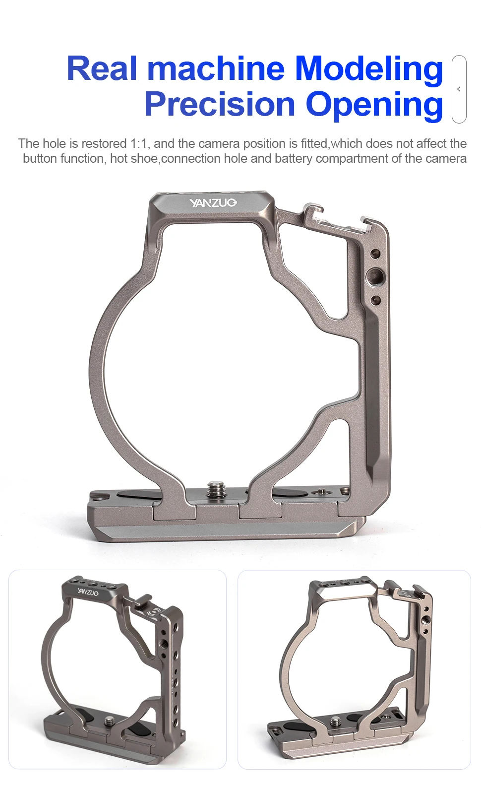 Camera Cage Rig For Canon EOS R Camera Protective Case with Handle Side Grip for