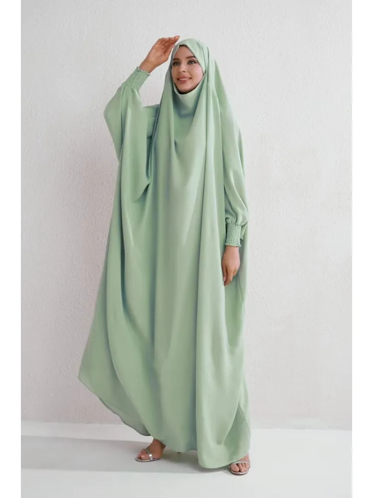 

Eid Hooded Muslim Women Hijab Dress Prayer Garment Jilbab Abaya Long Khimar Full Cover Ramadan Gown Abayas Islamic Clothes Niqab