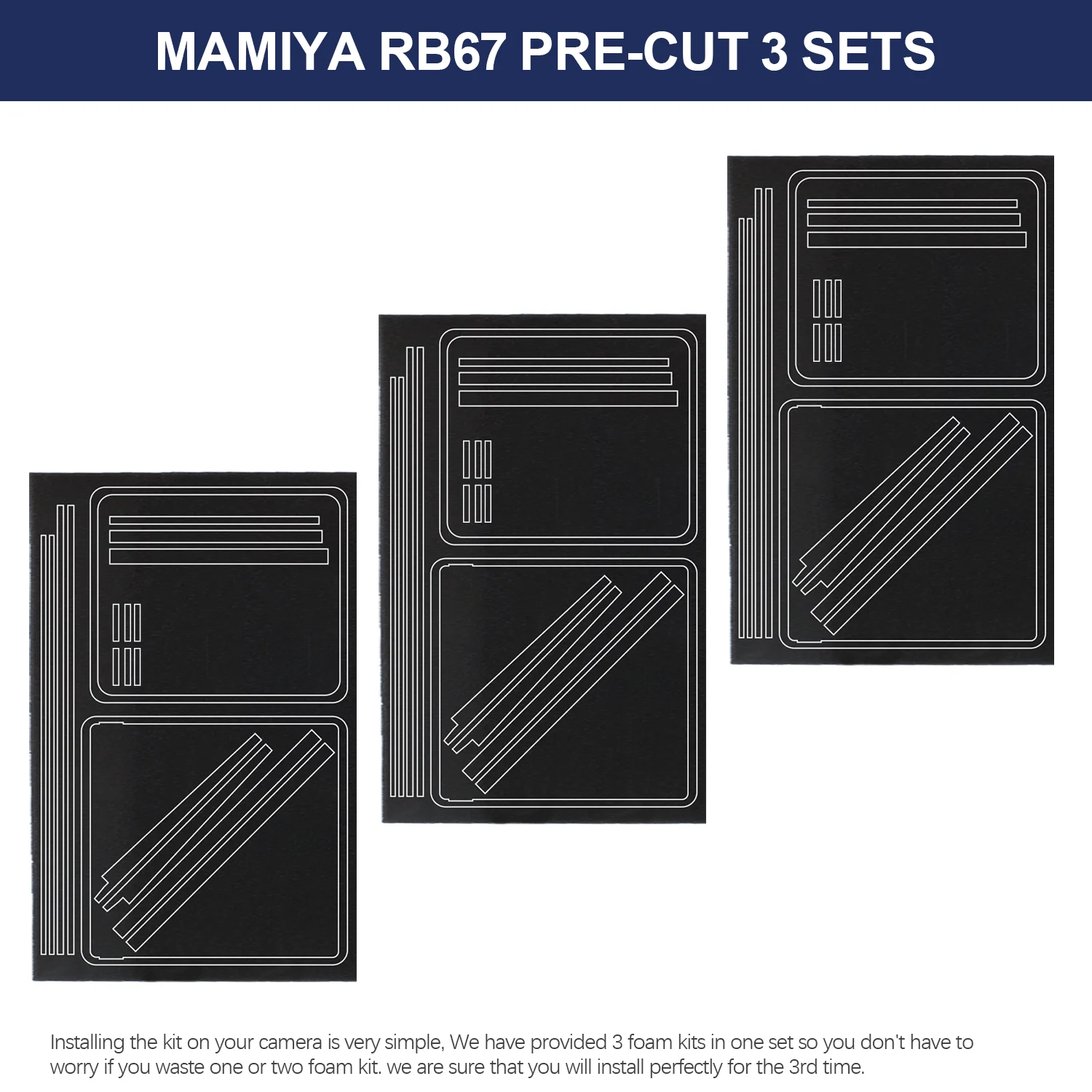 eTone Pre-Cut Proof Light Seal Foam Self Adhesive Sponge Sheet Kits for Mamiya RB67/RB67 Pro/RB67 Pro S Camera Accessorie camera accessories