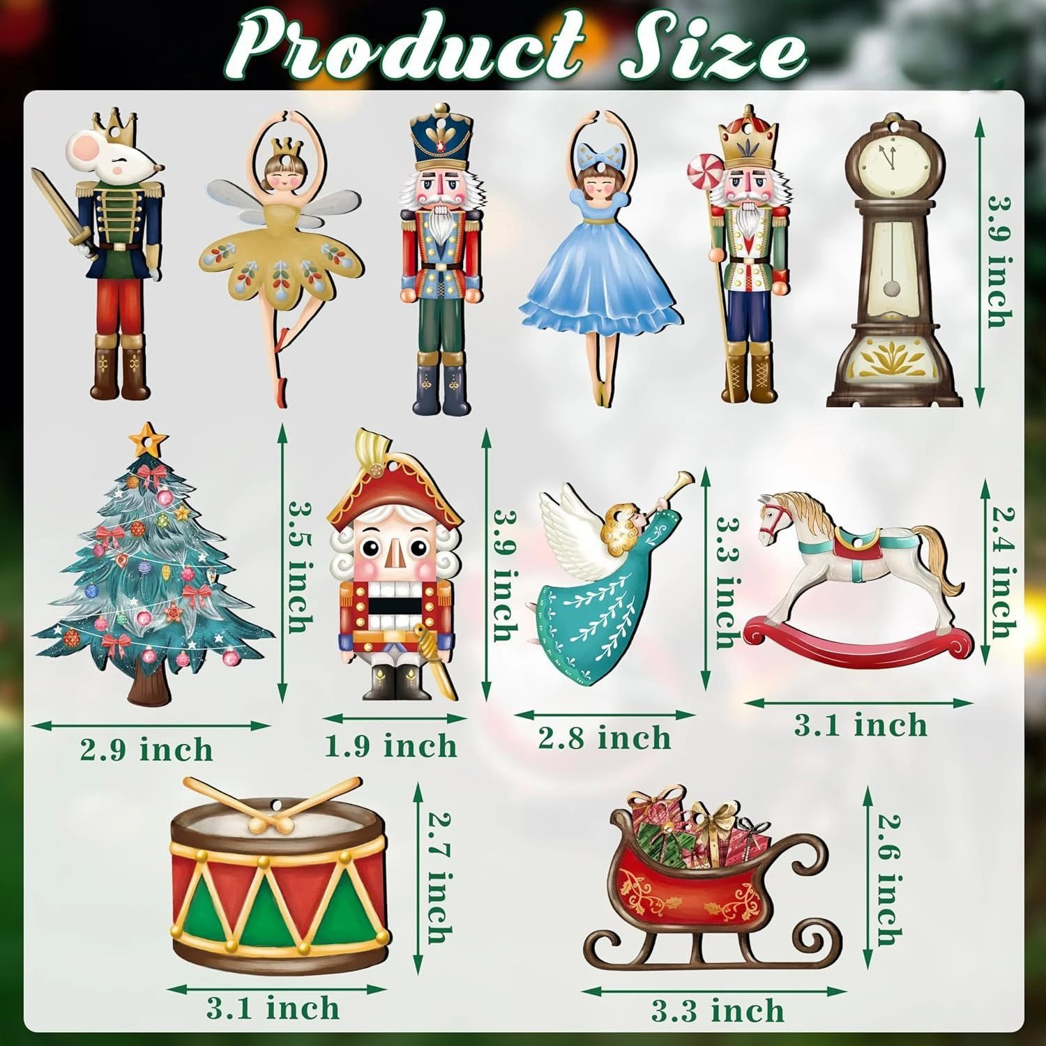 36/12PCS Christmas Nutcracker Soldier Pendant Wooden Nutcracker Puppet Christmas Tree Ornament 2026 Navidad New Year Decor