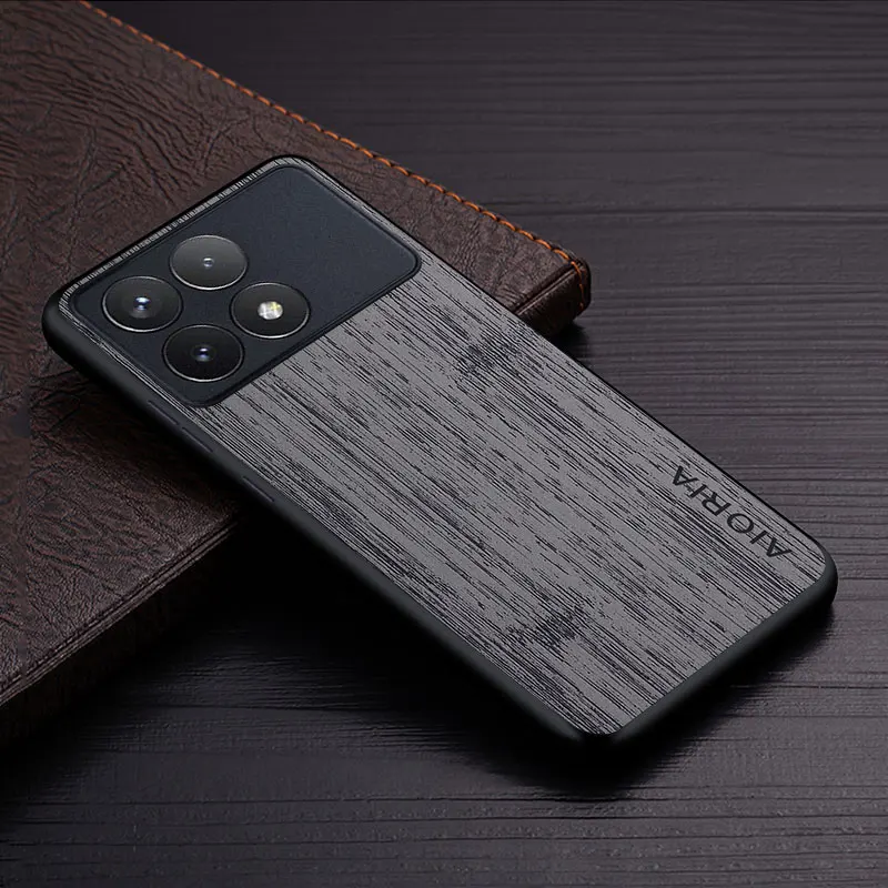 Luxury Bamboo Wood Pattern Leather Phone Case - Premium Coque  Cover