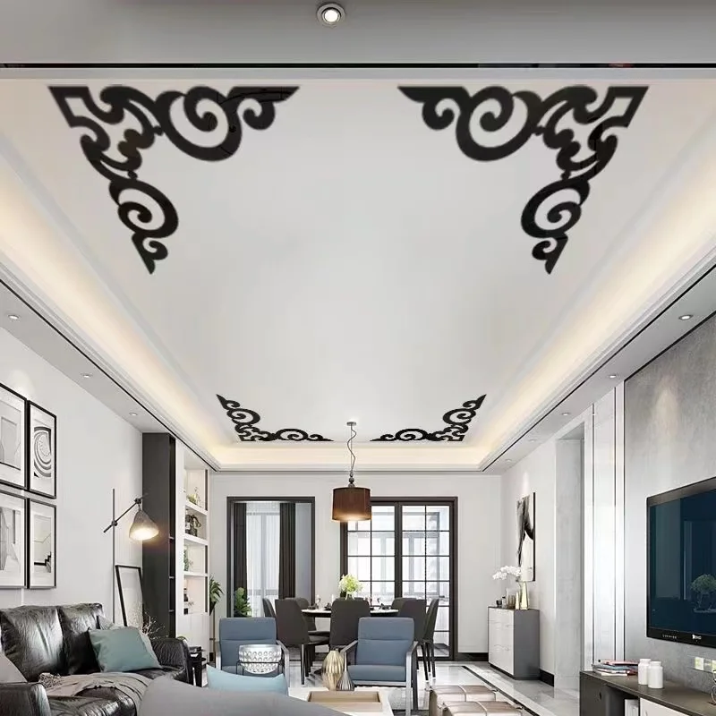 Description Picture 3 of item4 Pcs 3D Acrylic Mirror Stickers Wallpaper Self-adhesive Mirror Stickers Cabinet Corner Decoration Stickers Furniture Decoration