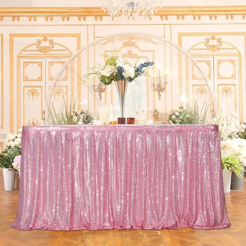 Sequin Table Skirt Tables Flash Cloth Birthday Party Decor Wedding Festival Event Rectangle Glitter Table Skirts Decoration